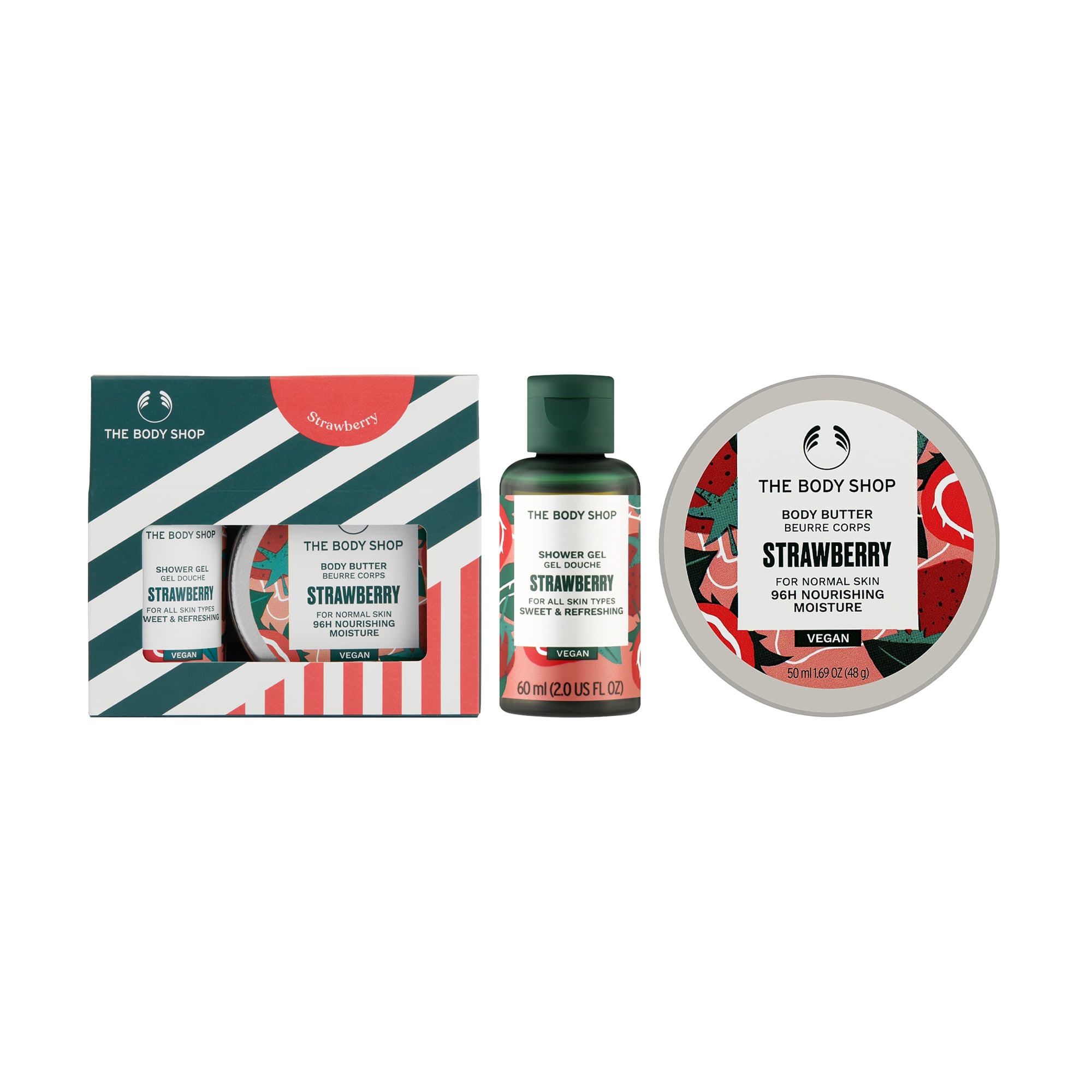 Подарунковий набір The Body Shop Strawberry Полуниця (гель для душу, 60 мл + батер для тіла, 50 мл)